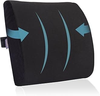 Careforce Lower Back Support For Chair & Car Back Rest Support Back Support For Back Pain Relief Back Rest For Chair Office Car Seat Back Support Pillow Memory Foam Lumbar Support Pillow - Black