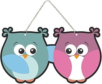 Artvibes Cute Birds Wall Hanger for Home|Office|Living Room|Gift, Wall Decoration (WH_5504N)