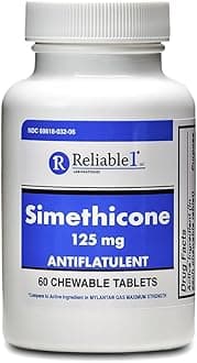 Reliable-1 Laboratories Reliable 1 Laboratories Simethicone 125 Mg Antiflatulent Chewable Tablets 60 Count