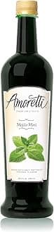 Amoretti - Premium Mojito Mint Syrup, 94 Servings Per Bottle (750 ml), with Pump for Flavoring Coffees, Cocktails, and other Beverages, Gluten Free, GMO/GEO Free, Preservative Free