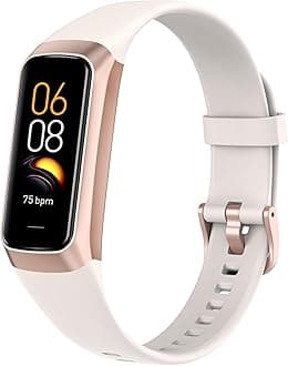 Fitness Tracker with 24/7 Heart Rate Blood Oxygen Sleep Monitor,Activity Tracker with 1.1" AMOLED Touch Color Screen, Multiple Sport Modes Step Counter,IP68 Waterproof for Women Men (Beige)