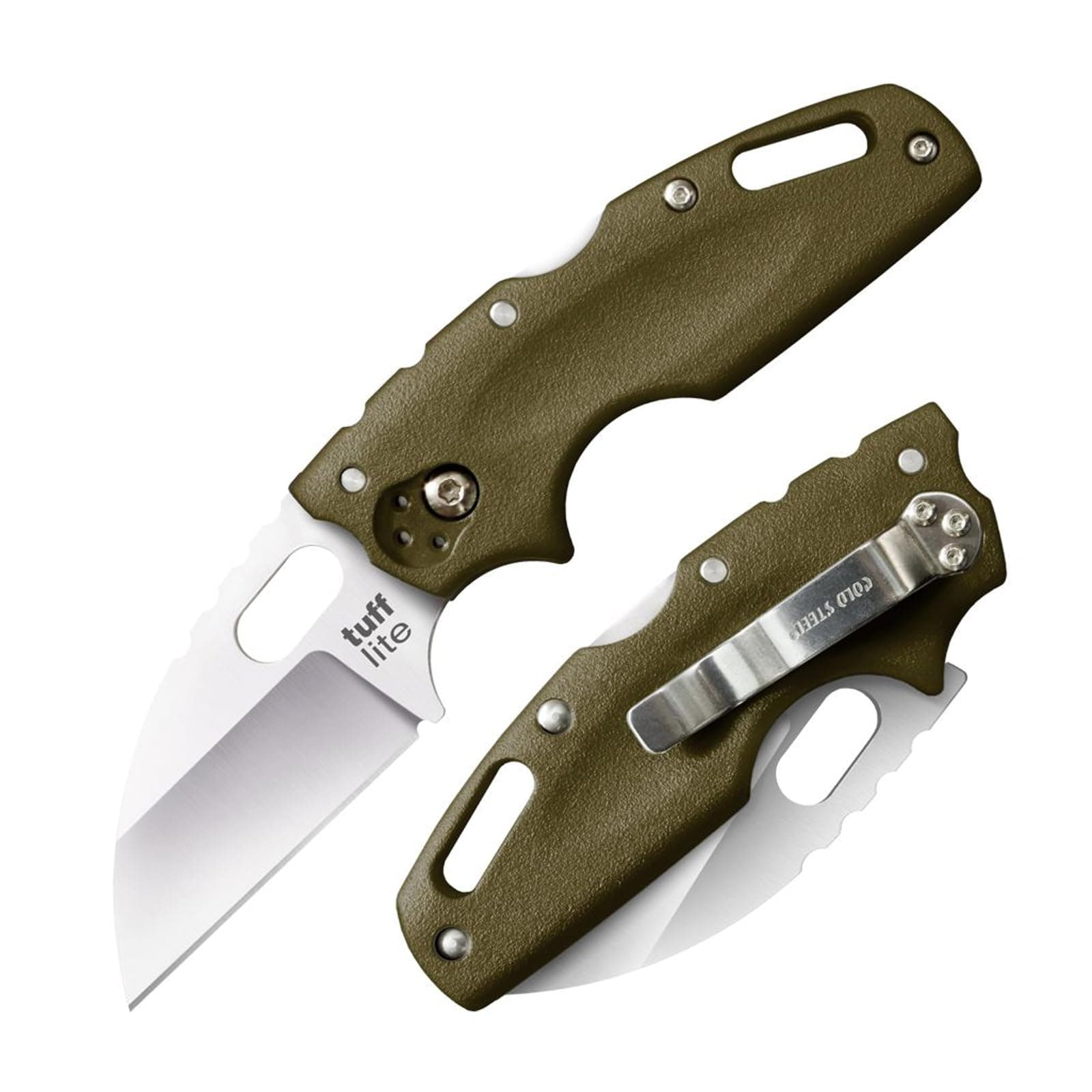 Tuff Lite 2.5" AUS8A Sheepsfoot Razor-Sharp Plain Blade 3.5" Griv-Ex Handle Pocket Folding Knife