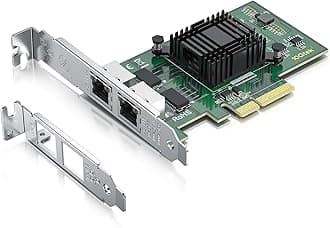10Gtek 1G 1000Mbps Gigabit Ethernet Converged Network Adapter (NIC) with Intel I350AM2 Controller, Ethernet PCI Express Network Card, Dual Copper RJ45 Ports, PCIE 2.0 X4, Compare to Intel I350-T2