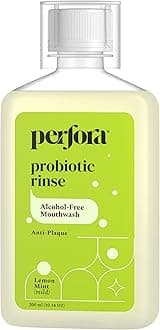 Perfora Lemon Mint Mouth Wash | Mouth Freshener with Probiotics, Hyaluronic Acid, & Vitamin C | No Artificial Flavors & Colors | Alcohol Free | Suitable for Men, Women, Children | Pack of 1 (200ml)