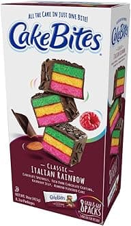 The Original Cakebites by Cookies United, Grab-and-Go Bite-Sized Snack (Classic Italian Rainbow, 8 Pack)
