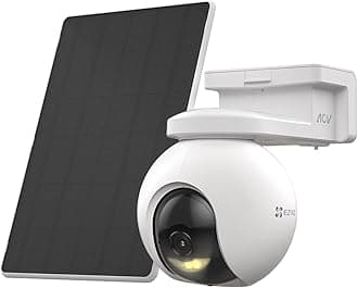 4K Solar Camera Outdoor Wireless + 5W Solar Panel, AOV Tech Low Energy Consumption, Colour Night Vision, Auto Tracking, Human Vehicle Detection, Two Way Audio, Sound Light Siren, CB8 Pro Kit