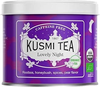 Kusumi Tea | Lovely Night 100g Can (Approximately 40 Cups) | Organic, Caffeine-Free Rooibos