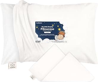 KeaBabies Toddler Pillowcase 13"x18" - Organic Cotton Toddler Pillowcase for Kids, Boys, Girls, Soft & Durable Cotton Cover for Miniature Sleepy Pillows,Cute Colors,Pillow Sold Separately(Soft White)