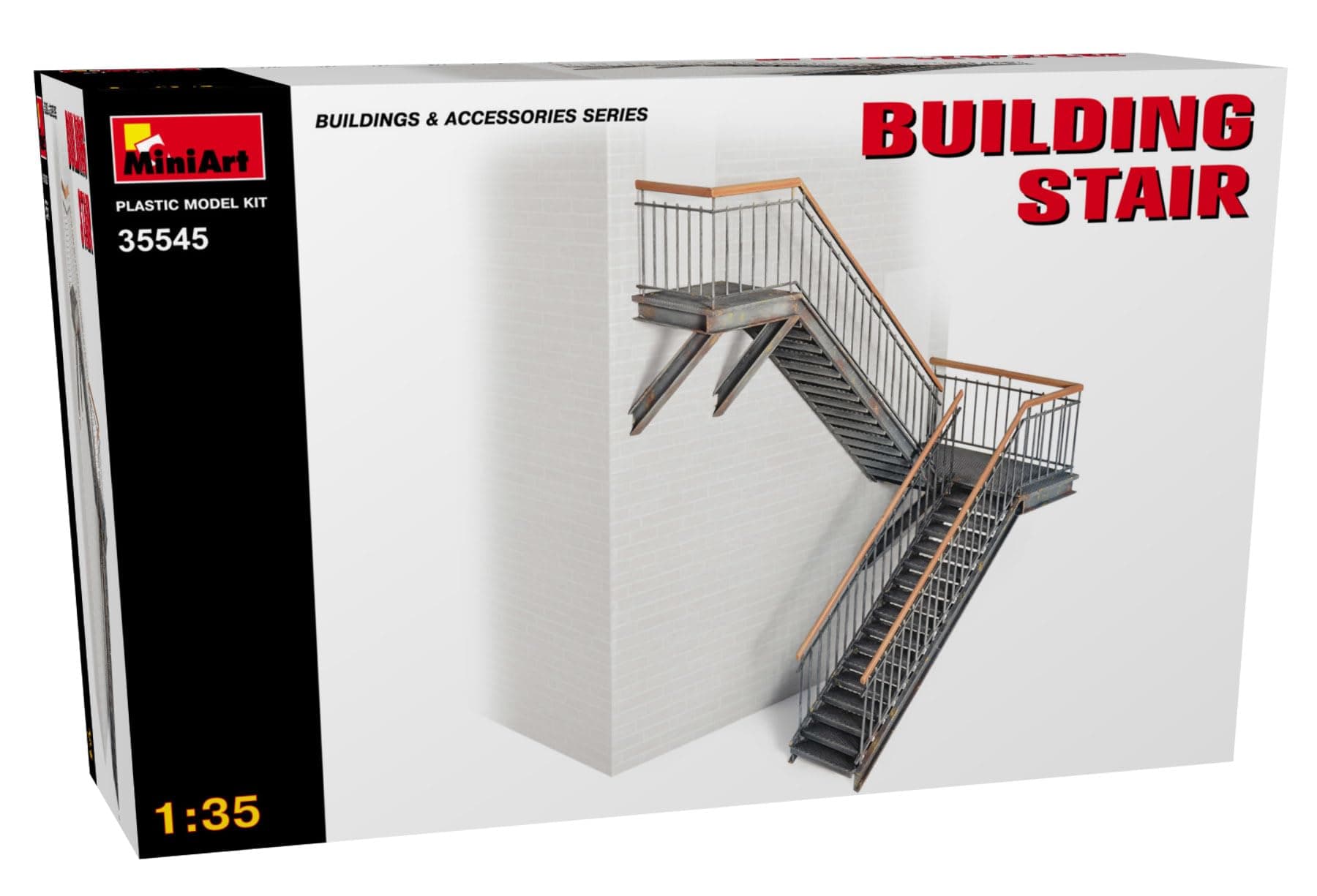 1:35 Scale Building Stairs Plastic Model Kit (Grey)