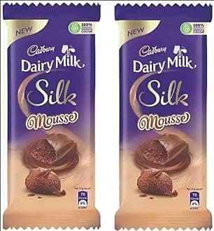Cadbury Dairy Milk Silk Mousse Chocolate 116 Gram Pack of 2 Bars, Caramels (2 x 116 g)
