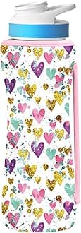 22oz Cute Printed Sleeve Compatible With Cirkul Water Bottle For Plastic And Stainless Steel Bottles 22oz Neoprene Sweat-Wicking Material Insulated Cover Designed With Handles (love)