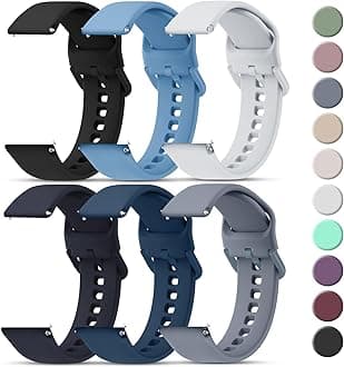 20mm 22mm Watch Bands Quick Release Watch Straps with Color Matched Metal Buckle, Soft Silicone Breathable Replacement Sport Watch Wristbands for Women Men