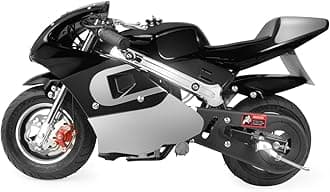 XtremepowerUS 40CC Mini Gas Pocket Bike Motorcycle EPA 4-Stroke Engine Handlebar Grip Padded Seat (Black)