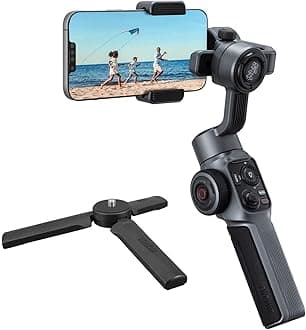 ZHIYUNSmooth 5S Professional Gimbal Stabilizer for Smartphone, Handheld 3-Axis Phone Gimbal, Portable Stabilizer for Vlogging, YouTube, Tiktok, Live Video Compatible with iPhone and Android - Gray