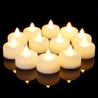Amagic - Pack of 50 LED Flameless Candles Battery Operated Fake Electric Candles for Votive Candles Halloween Christmas Home Decor Wedding Table Decoration