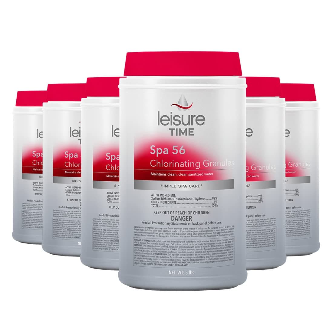 E5-06 Spa 56 Chlorinating Granules for Spas and Hot Tubs, 5-Pounds, 6-Pack