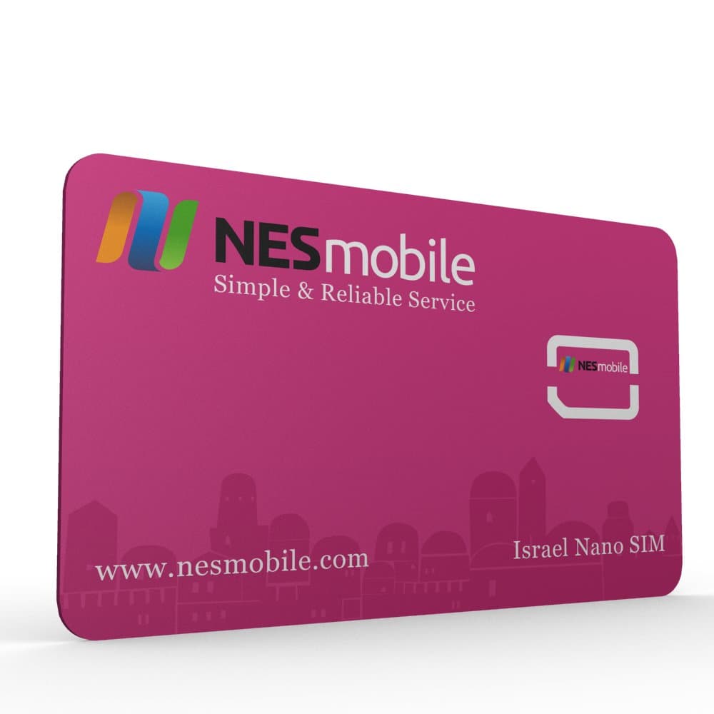 Israel Nano SIM Card Available From NES Mobile Cellcom Cellular Network Coverage You Must Signup with NesMobile Online in Order to Activate the Israel SIM Card - SIM card has no value unless you sign up for a plan with NesMobile Daily & Monthly UNLIMITED CALLS & DATA Plans Available From NesMobile Largest Cell Network Coverage in Israel