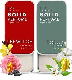 Pack of 2 Today & Bewitch Solid Perfumes | Non-Alcoholic Cologne for Women | Non-Greasy Wax Perfume | Strong & Lasting Fragrance | Gifting Set for Her | 12 gm Each