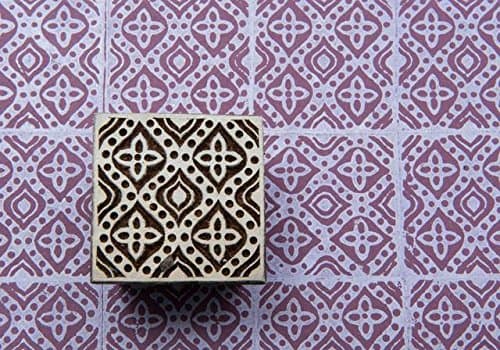 Blockwallah Patterned Square #2 Wooden Block Stamp