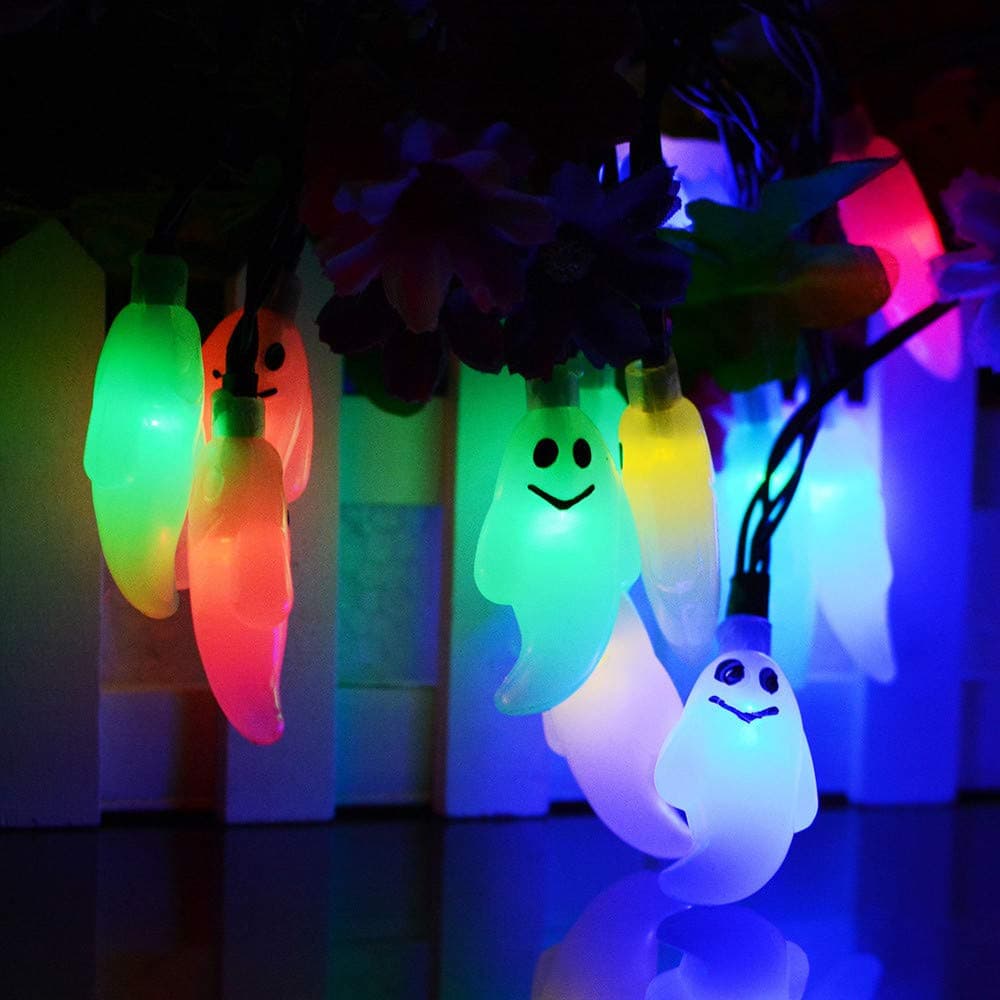 2m 20 LED Halloween Ghost String Lights Battery Operated Lights with Remote Control