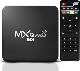 MXQ PRO 4K Android 11 Smart TV Box with TV Remote Control Android TV Box with 2.4G 5G Dual Band WiFi Quadcore Processor Home Media Player with 4K Resolution and Full HD Converter (16GB ROM 2GB RAM)