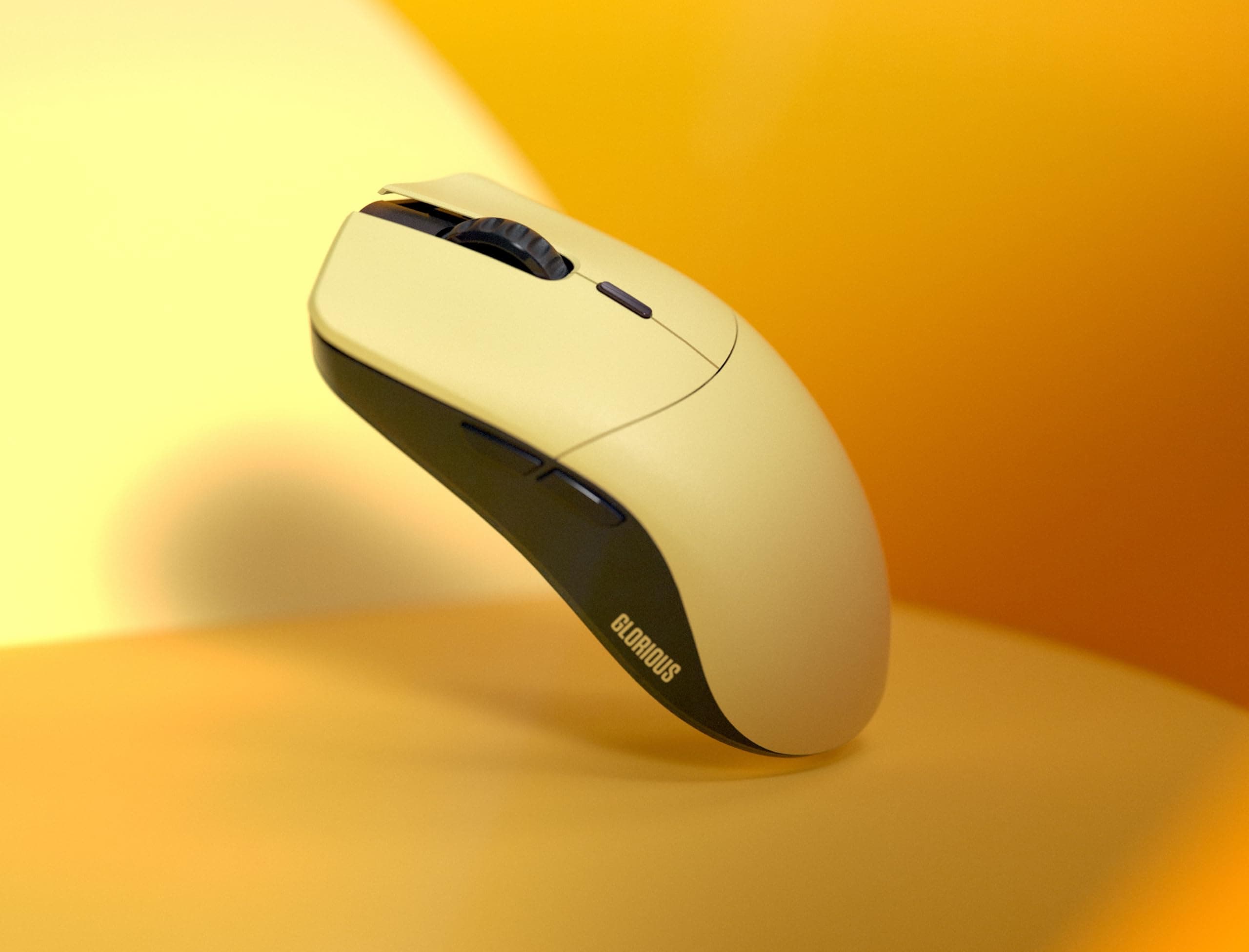 Glorious Forge Model O PRO Wireless Gaming Mouse – Ultra-Light 55g, 6-Button, 19K DPI, 80-Hour Battery, Sealed Shell, No RGB, Ergonomic Claw Grip (Golden Panda)