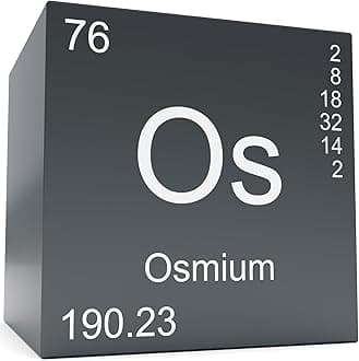Osmium Metal Elements Periodic Table, Mirror Finished Density Cubes Collection, Purity 99.95%, Weight 21.5g/0.76Oz (Os Cubic 10mm/0.39")
