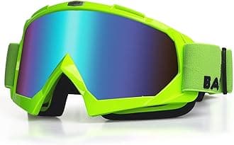 BATFOX Motorcycle Glasses Goggles Dirt Bike Motocross Safety ATV Tactical Riding (Green-green, Adult)