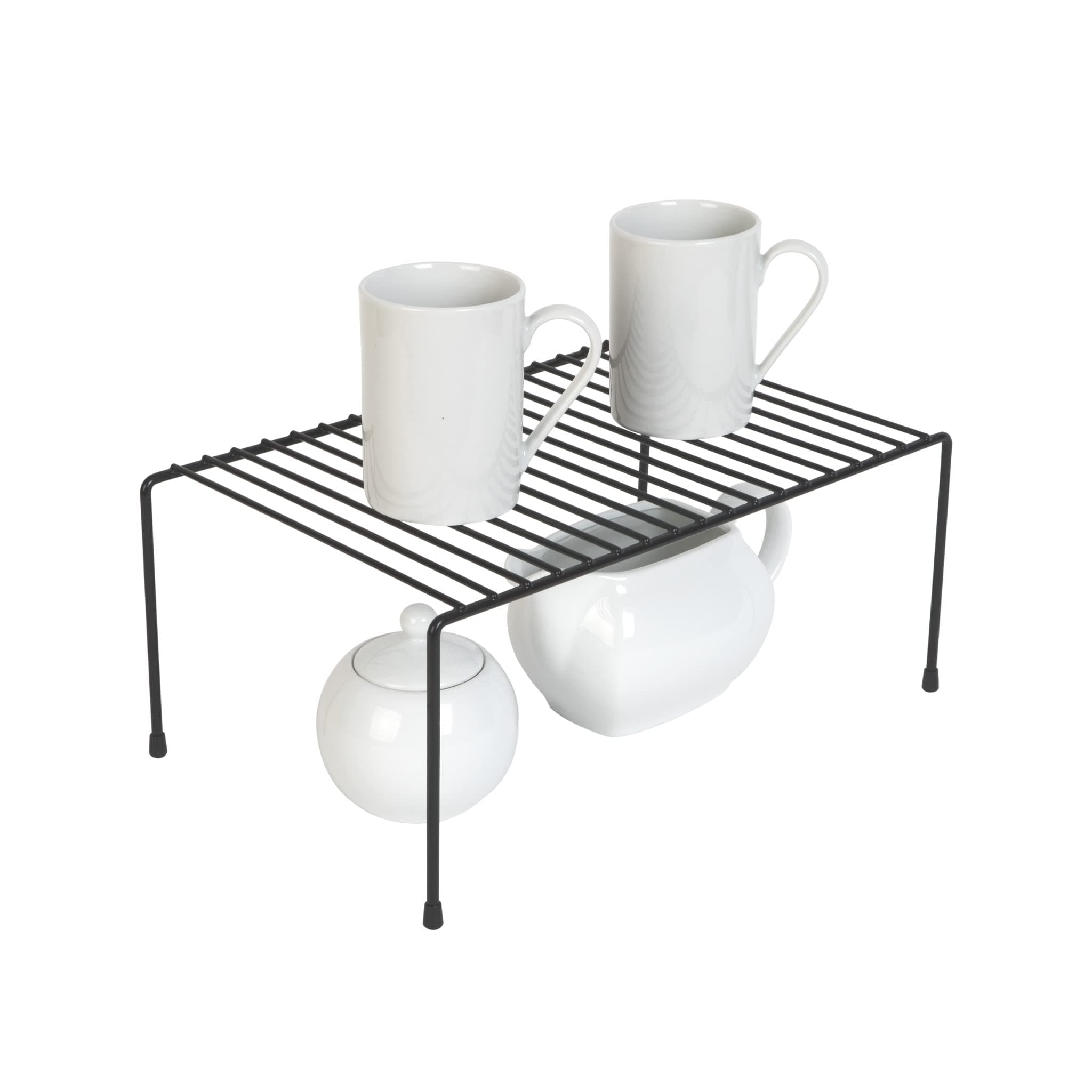 Smart DesignClassic Storage Shelf – Medium (8.5 x 13.25 in.), Black – Steel Pantry Organizer with Rust-Resistant Finish and Non-Slip Feet for Easy Home Organization and Storage