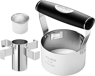 HULISEN Donut Cutter with Removable Center, 3.5" Stainless Steel Doughnut Cutter with Soft Grip Handle, Donut Cookie Cutters for Baking