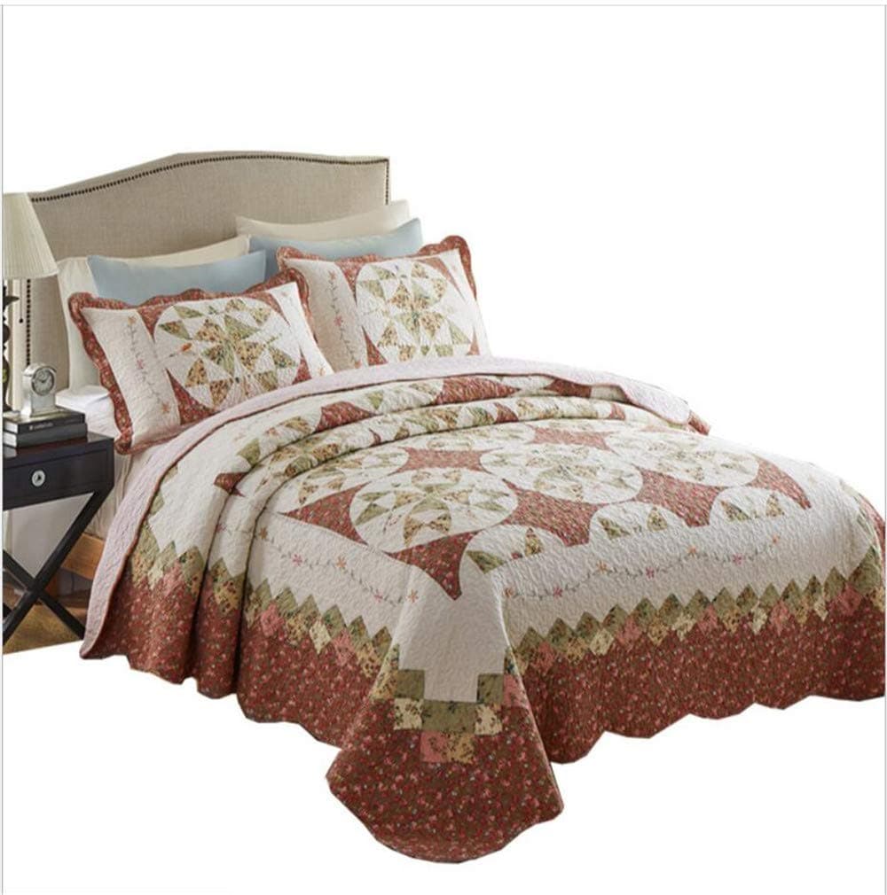 Dodou European Style Quilt Patchwork Bedding Set Summer Comforter Full/Queen Size Air Conditioning Quilt Blanket 3pcs