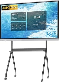 55" Touchscreen Monitor Smart Board, 4K Interactive Presentation Electronic Whiteboard with Android 13, Digital Signage Display for Office, Classroom,RAM 4GB+ ROM 32GB