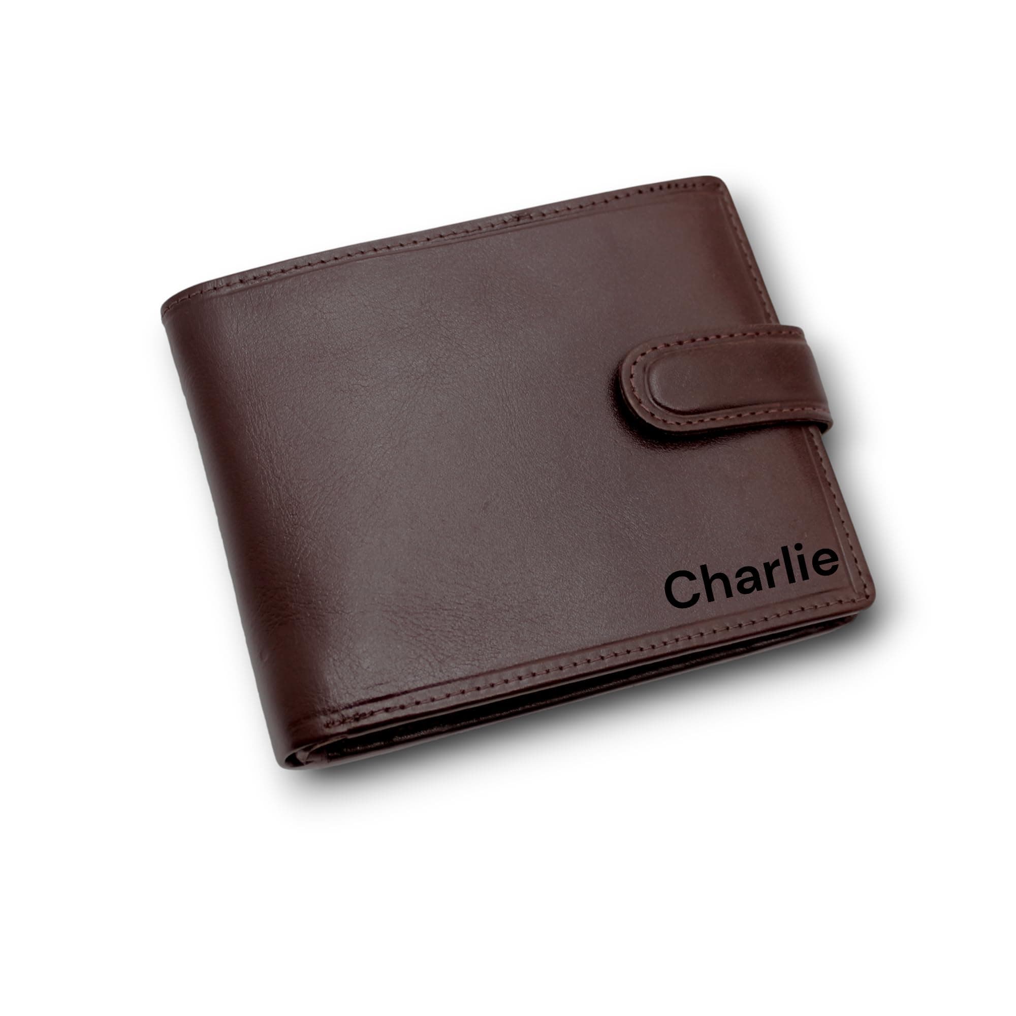 Personalized RFID Blocking Wallet Men - Custom Name Initial Engraved Wallets - Gift for Dad, Boyfriend, or Husband - Comes in an Elegant Gift Box (Brown #4014)