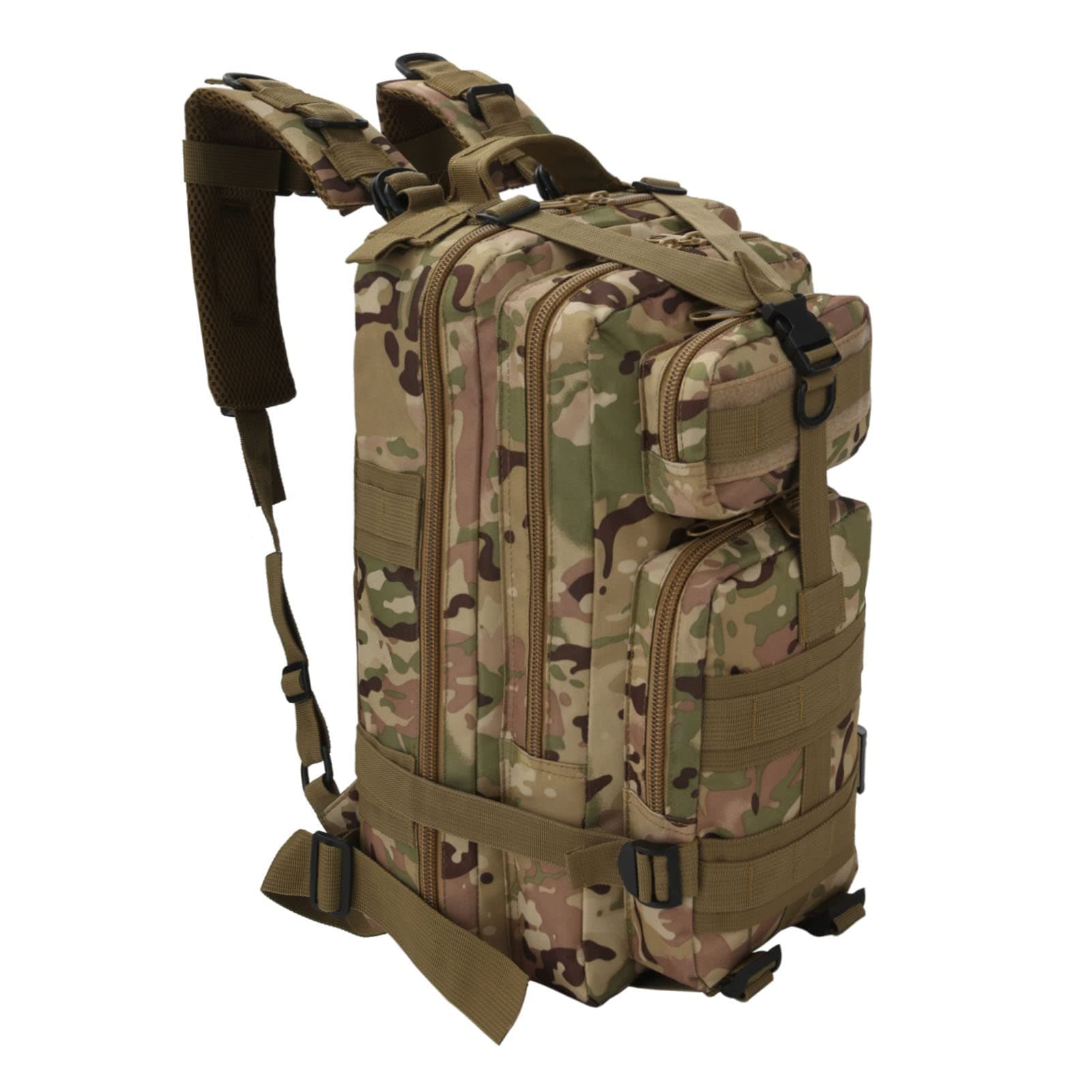30L Tactical Backpack Large Capacity Army Rucksacks Assault Pack Polyester Hiking Rucksack for Men for Camping Travelling Climbing and Other Outdoor Activities 43 * 25 * 22cm (CP Camouflage)