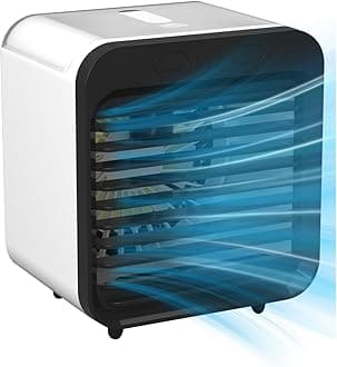 Portable Air Conditioner with 3-Speed Fast Cooling, Personal Desk Quiet AC, Air Swing Fan & Easy Mobile Design for Bedroom, Office and Indoor Use