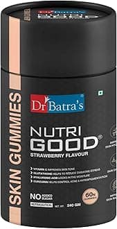 Nutrigood Skin Gummies for Healthy & Youthful Skin with Glutathione, Hyaluronic Acid & Vitamins for Helping Collagen Production - Pack of 60 Gummies