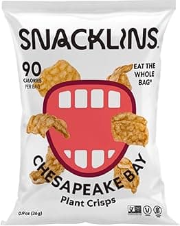 Plant Based Crisps CHESAPEAKE BAY - Gluten Free, Grain Free, 100% Kosher, Vegan Healthy Snacks, Crunchy Puffed Snack, Only 100 Calories Per Bag - .9oz Bag (Case of 24)