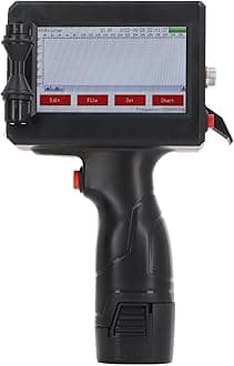 Cryfokt Handheld Inkjet Printer, 600dpi Portable Inkjet Printing Machine with 4.3 Inch Touchscreen, Adjustable Height Mobile Inkjet Coder for Wood, Plastic, Fabric, Paper, Plastic (UK