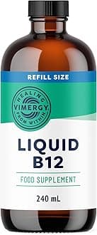 Liquid Vitamin B 12 – 240 mL – Vegan B12 Liquid Vitamin – Supports Brain Energy Nervous System – Naturally Sweet Flavor – No Refined Sugar – Gluten Free Non-GMO Keto/Paleo Friendly