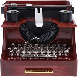 ATORSE® Retro Creative Typewriter Wind Up Music Box Clockwork Toy Desktop Supplies Kids Toy Gift