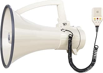 My Mealivos75W 2000 Professional Yard Sound Range Heavy PA Bullhorn Megaphone Speaker, Adjustable Volume, Loud Hand Held MegaPhone, Outdoor Activities, Coaching, Football, Baseball, Hockey…
