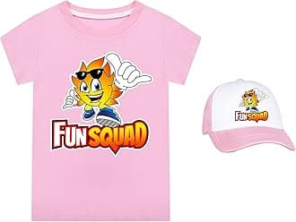 YorzminBoys Girls Fun Squad Merch T Shirt and Snapback Cap Cotton Tshirt Kids Hat Short Sleeve Unisex Birthday Clothes Gift for Child
