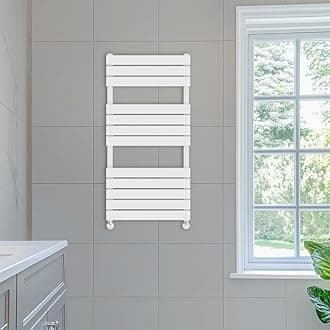 NRG 1200x600 Flat Panel Heated Towel Rail Bathroom Rad Radiator Gloss White