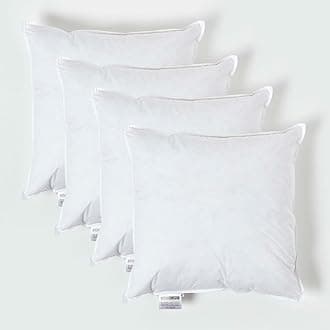 HOMESCAPES 4 Pack Luxury Duck Feather Cushion Inserts 40cm x 40cm (16 x 16”) Perfect Bounce Back and Down-Proof Cover Generously Filled Inner Pads Filler, Hypoallergenic RDS Certified Machine Washable