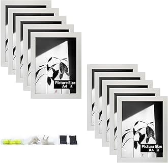 Art Street A4 Size Certificate, Document Photo frames Set Of 10 For Home Decoration, Living Room, Office Decoration (White, Size: 8" x 12")