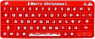 Christmas Push Toy Pop Bubble Fidget Sensory Toys Push It Pop Fidget Toys Christmas Keyboard Shape, Pop Silicone Popper Toy Learning Materials Game Gift for Kids (Christmas)