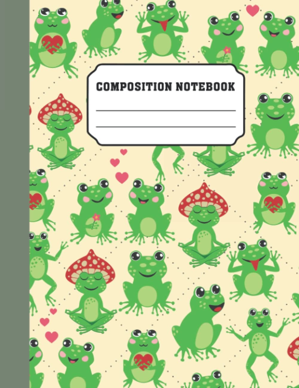 Composition Notebook: Wide Ruled All Pages Frog Illustrations | 7.5 X 9.75" Lined Paper | Kawaii Cute Perfect Gift For Kids, Students & Frogs, Nature Lovers
