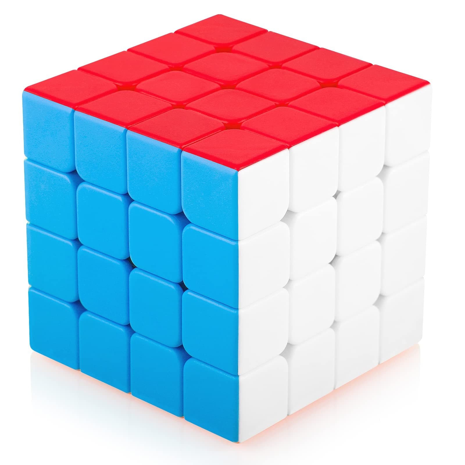 Speed Magic Cube Stickerless 4x4 4x4x4 Smooth Magic Cube 3D Twist Brain Teasers Stocking Filler Toy