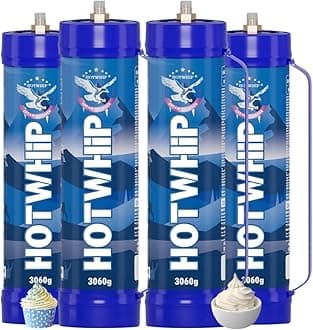 Whipped Cream Charger 3000g 4.5L Food Grade 99.99% Purity Premium Cream Cartridge Nitrous Oxide Tank(4 Cylinders)