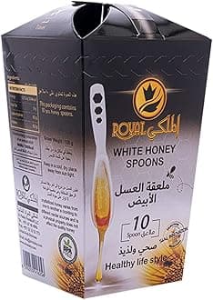 White Honey Spoons, Boosts Metabolism, Free from any Preservatives, 100% Pure & Natural Honey - 10 Pieces (White)